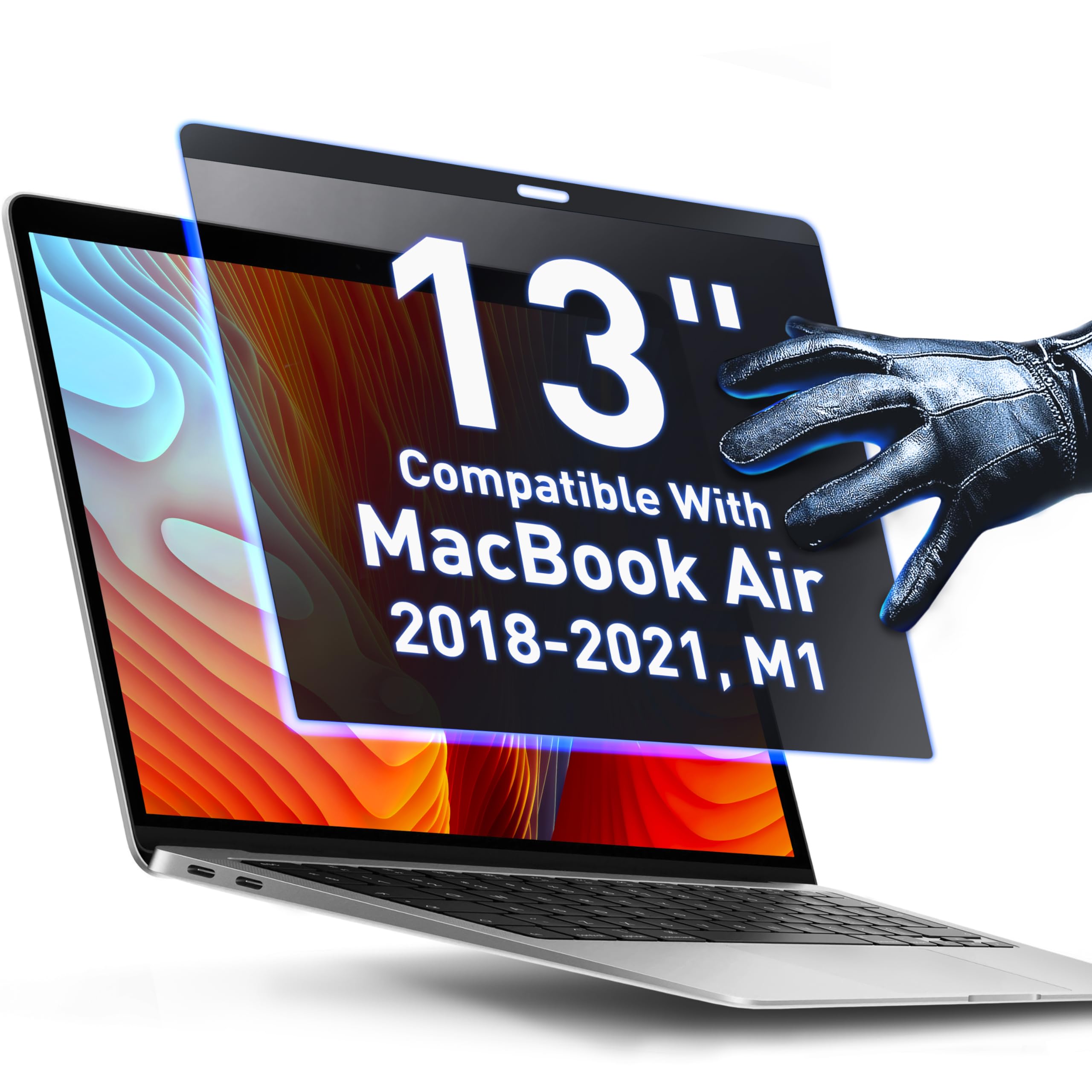 Magnetic Privacy Screen Compatible With MacBook Air 13" 2018, 2019, 2020, 2021, M1 Anti-Blue Light Laptop Screen Protector Filter Blue Light Blocking Filter
