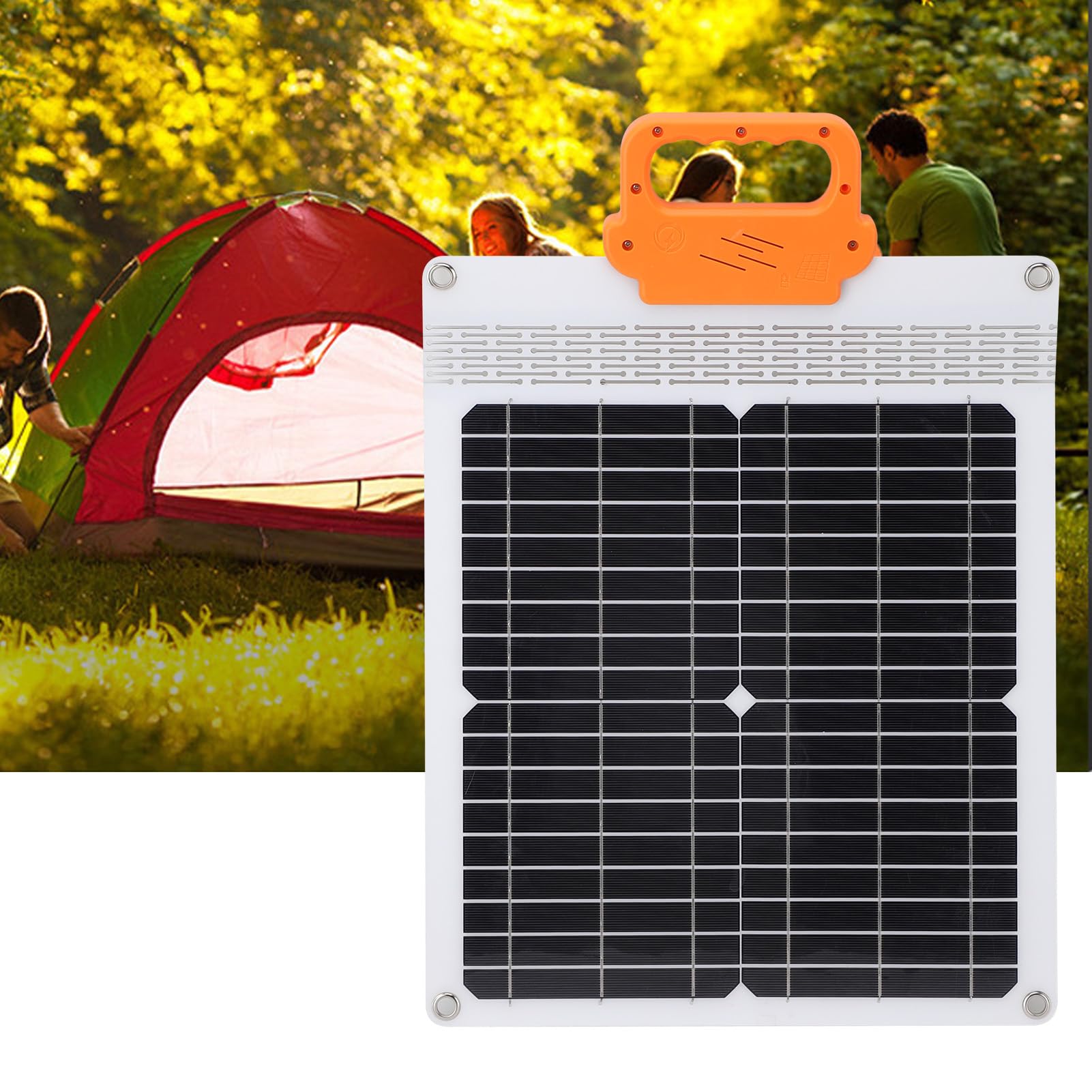 Cargador solar portátil de 20 W, fuente de alimentación eficiente para camping y actividades al aire libre, diseño ligero