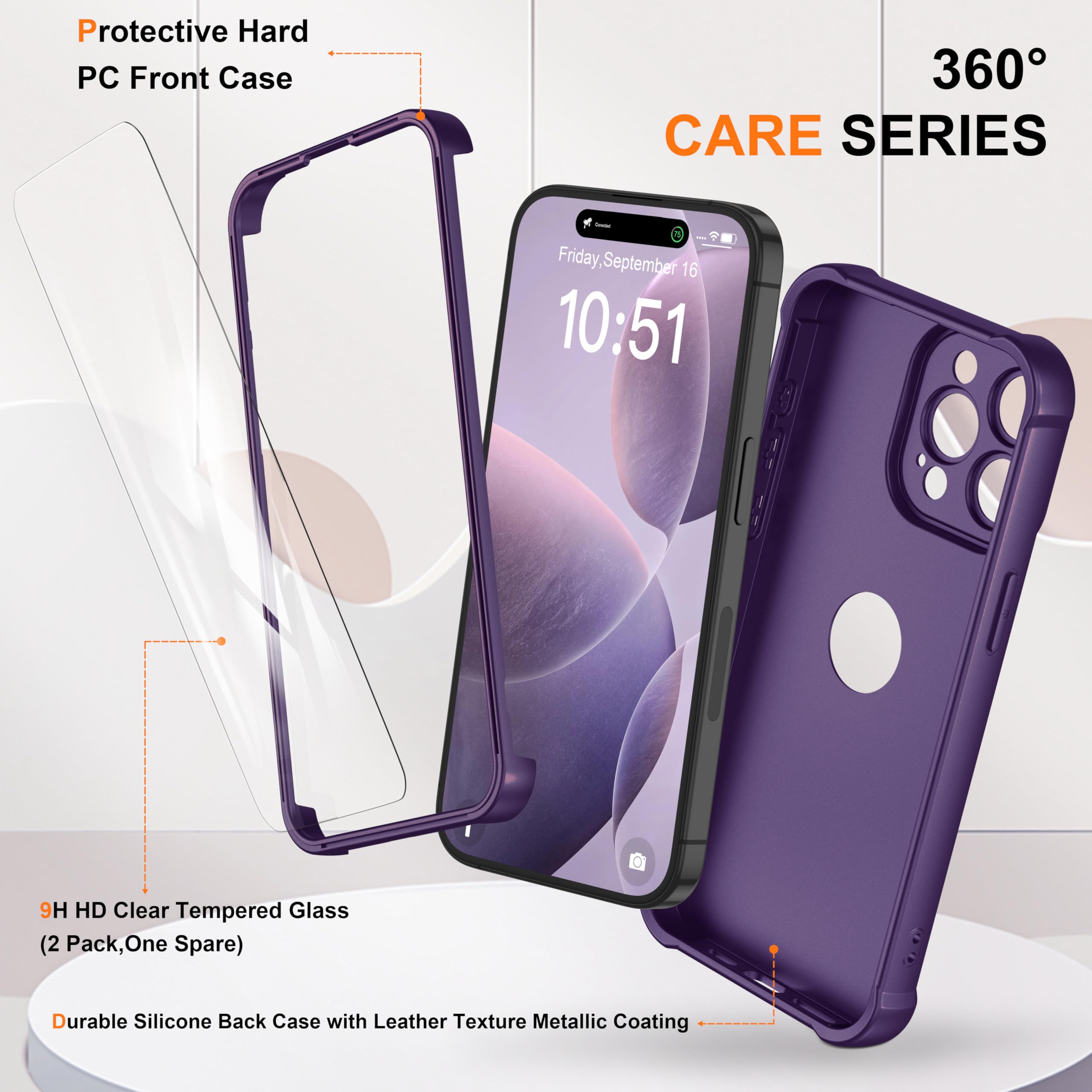 PELLICOLA VETRO FRONTE &amp; RETRO PER IPHONE 11 6.1'' PROTEZIONE FRONTALE E POSTERIORE COVER COLORATA