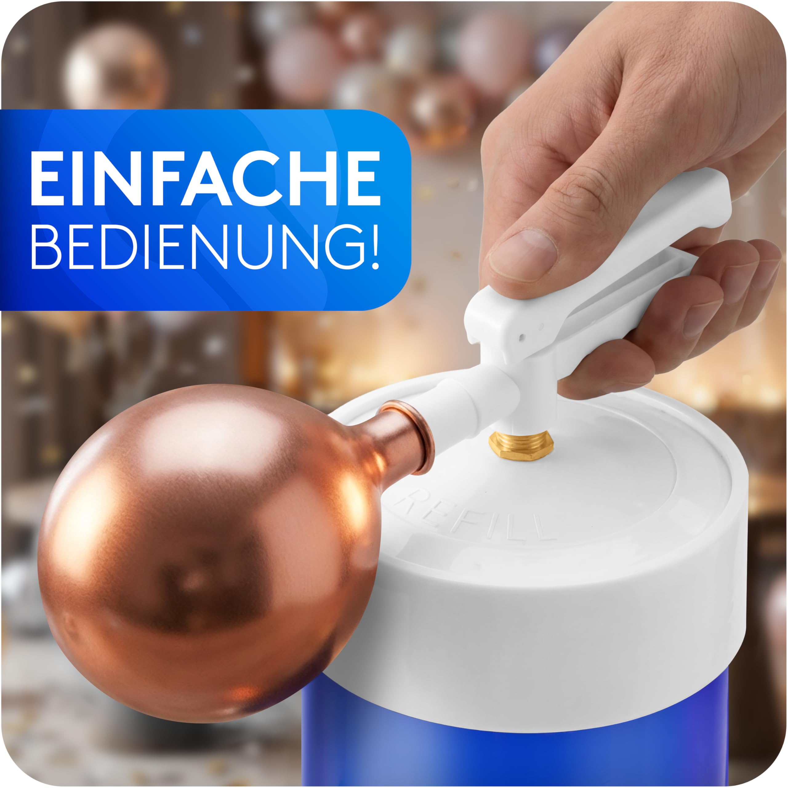 Quantum Ballongas Heliumflasche 370L für bis zu 45 Luftballons, Einweg Helium mit Ventil, sofort einsatzbereit für Geburtstag, Party und Hochzeit
