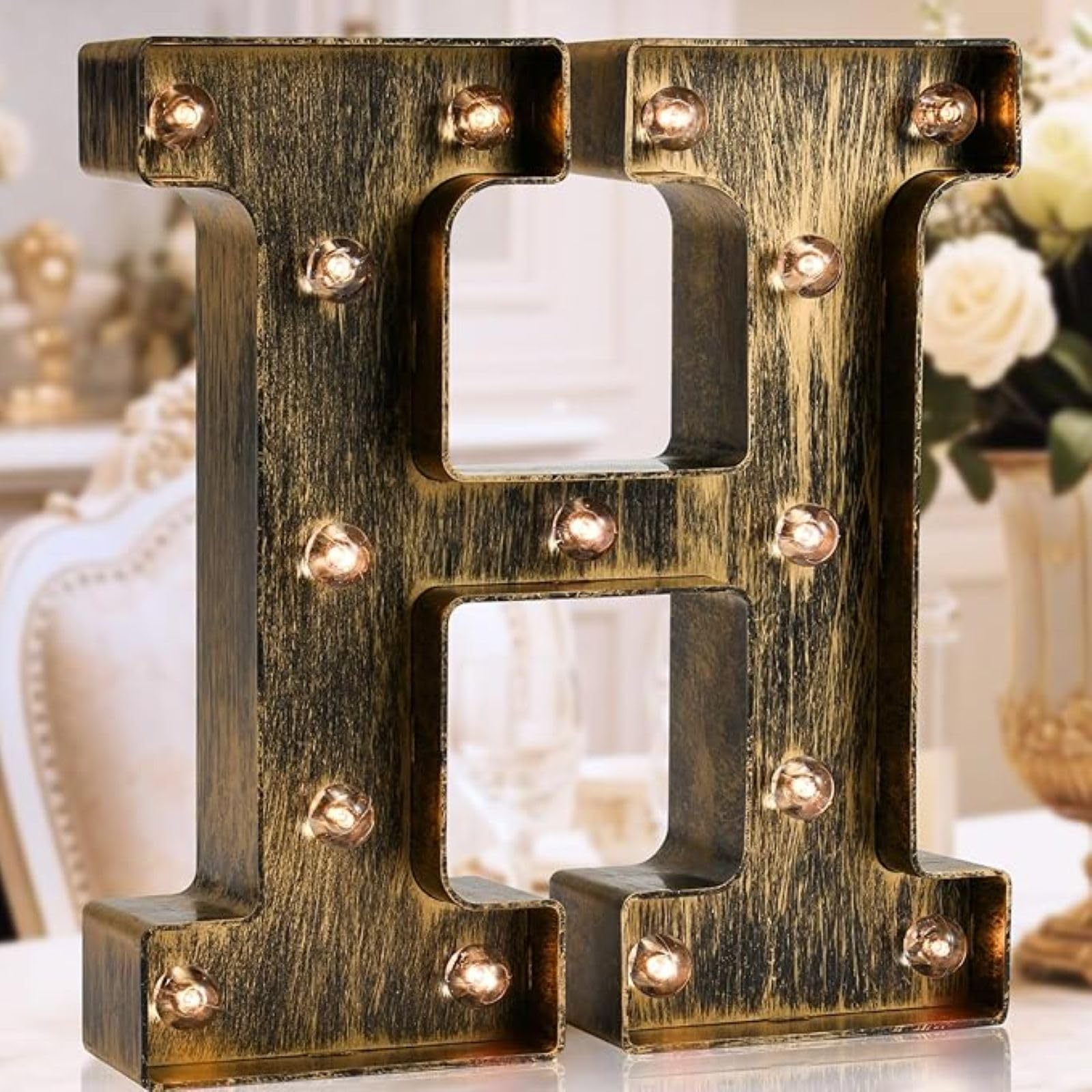 Jemnpela LED Marquee Letter Number Sign Lights Glitter Light Up Alphabet Figure Night Light for Birthday Party Wedding Home Bar Holiday Wall Decoration