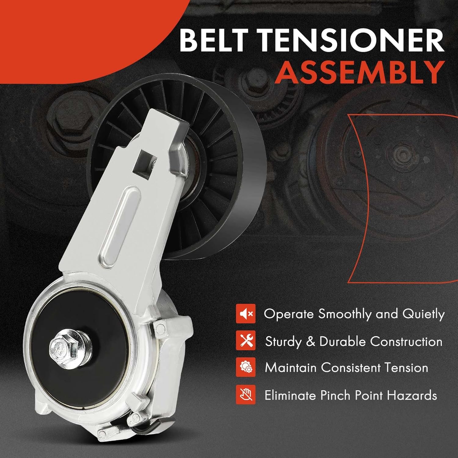 A-Premium Belt Tensioner Assembly with Pulley Compatible with Buick Century Regal & Cadillac Cimarron & Chevrolet Lumina Monte Carlo & Oldsmobile Cutlass Supreme & Pontiac Grand Am