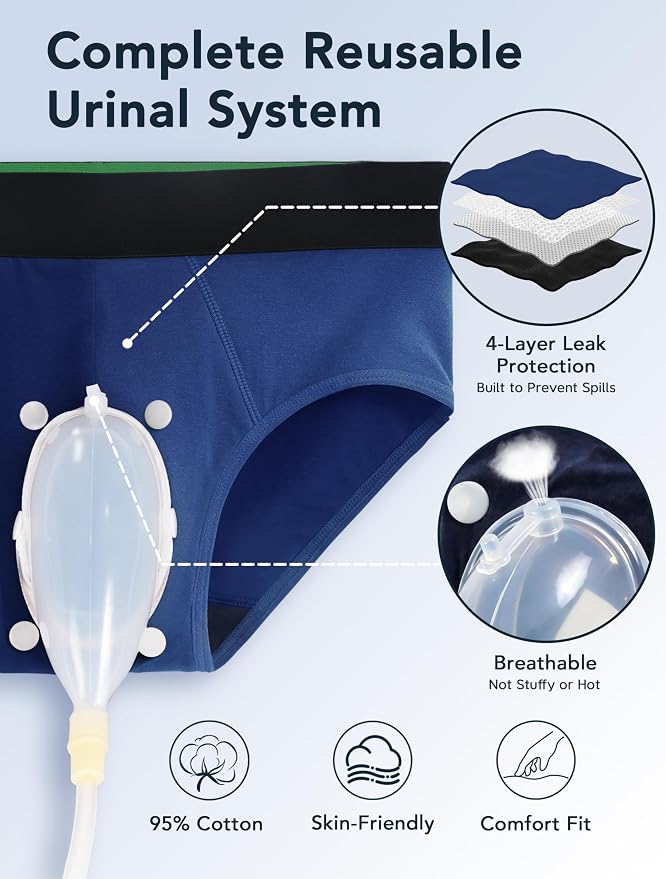TIICHOO Ropa interior para incontinencia masculina con catéter externo miniatura 2