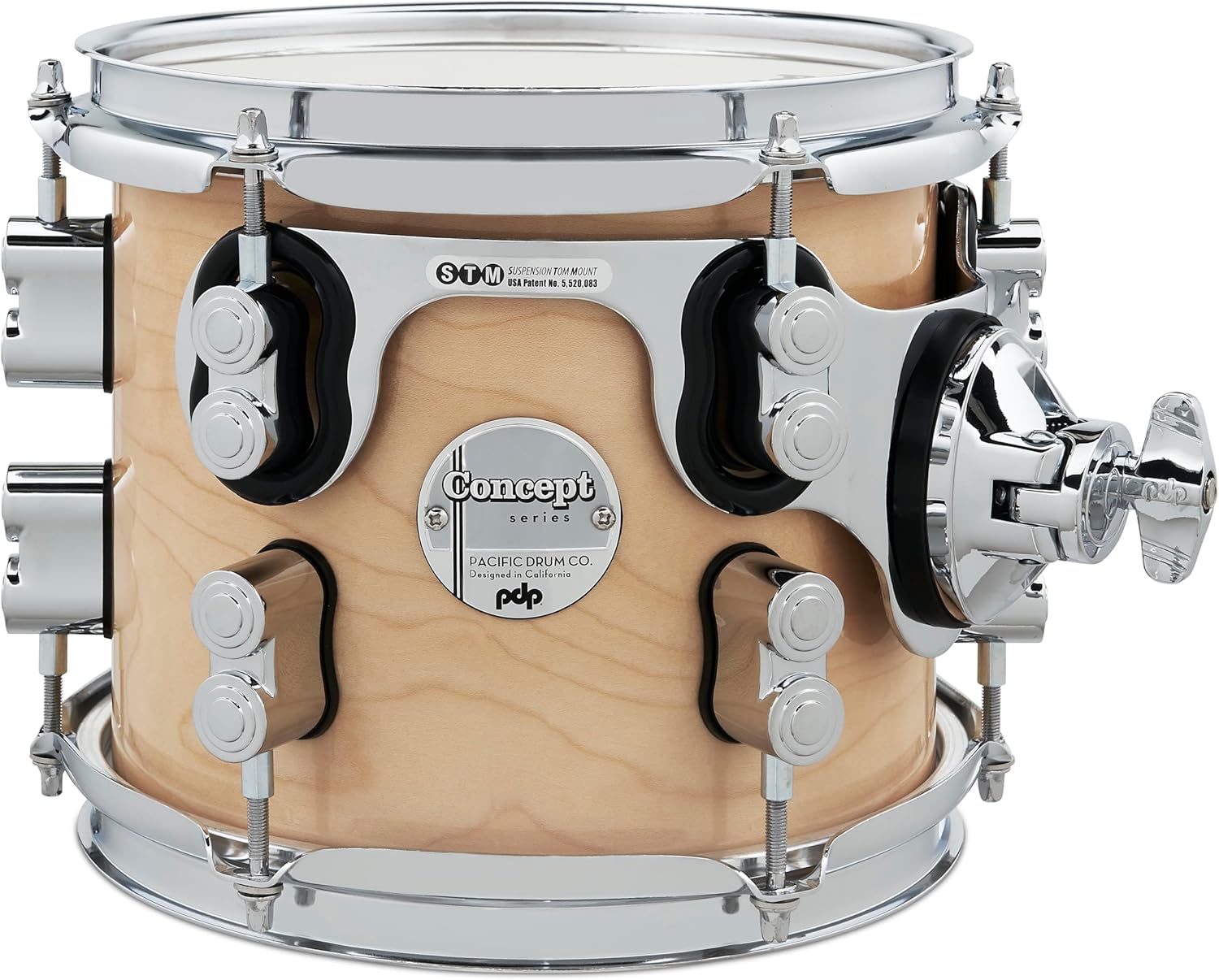 PDP Concept Maple 7x8 Suspended Tom Natural Lacquer with Chrome Hardware