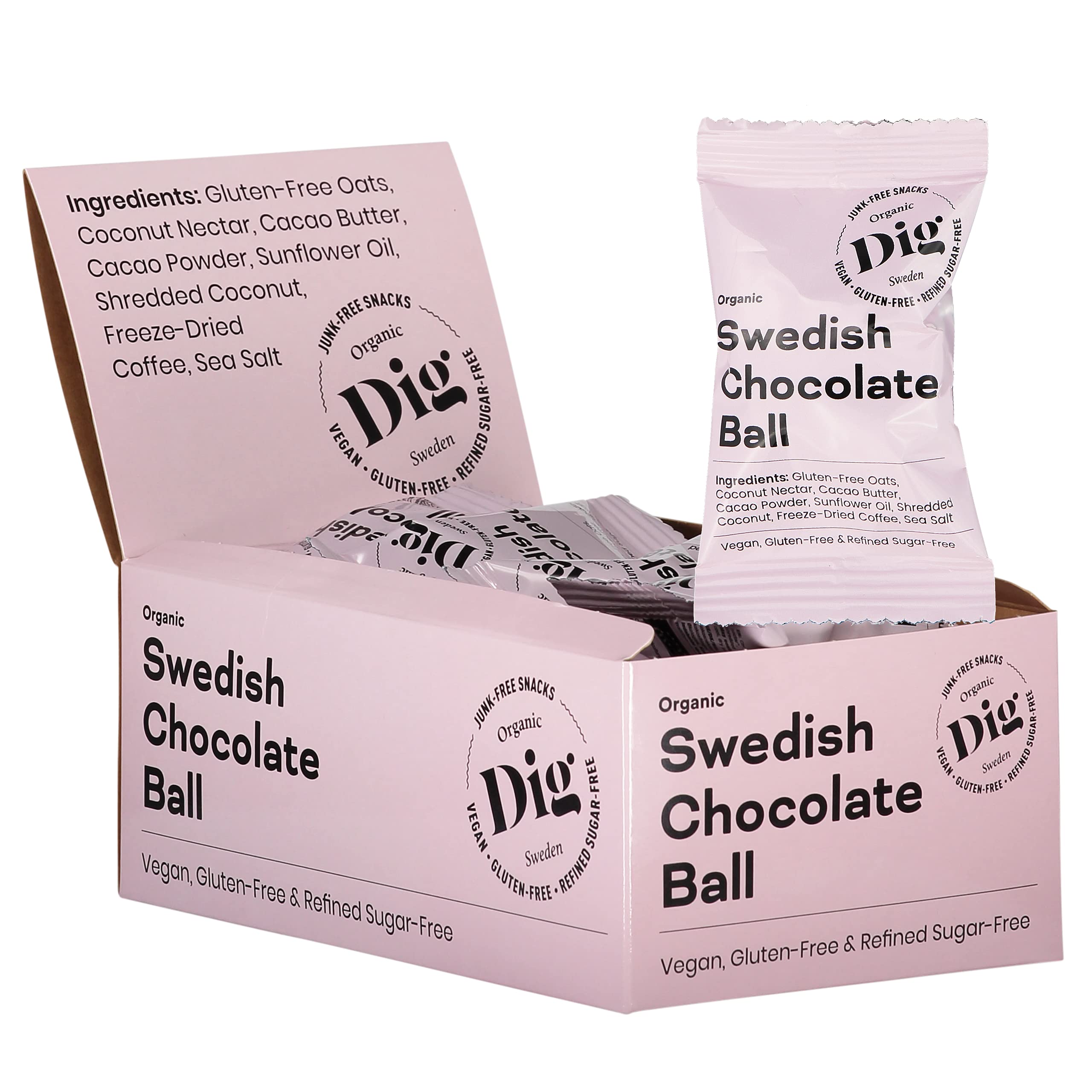 Dig/Get Raw - Handgemachte schwedische Bio-Schokokugel 16x25g