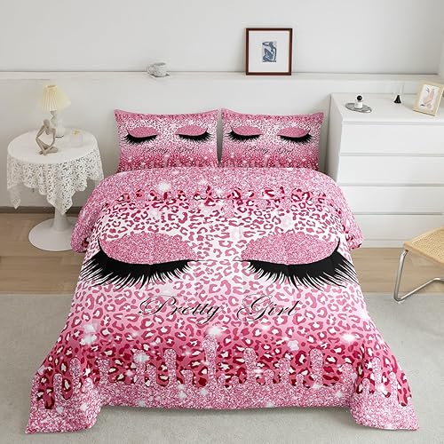 Juego de edredón de princesa rosa, elegante, juego de ropa de cama con pestañas para niños, adolescentes y mujeres, juegos de edredón con estampado disponible en Yaxa Costa Rica