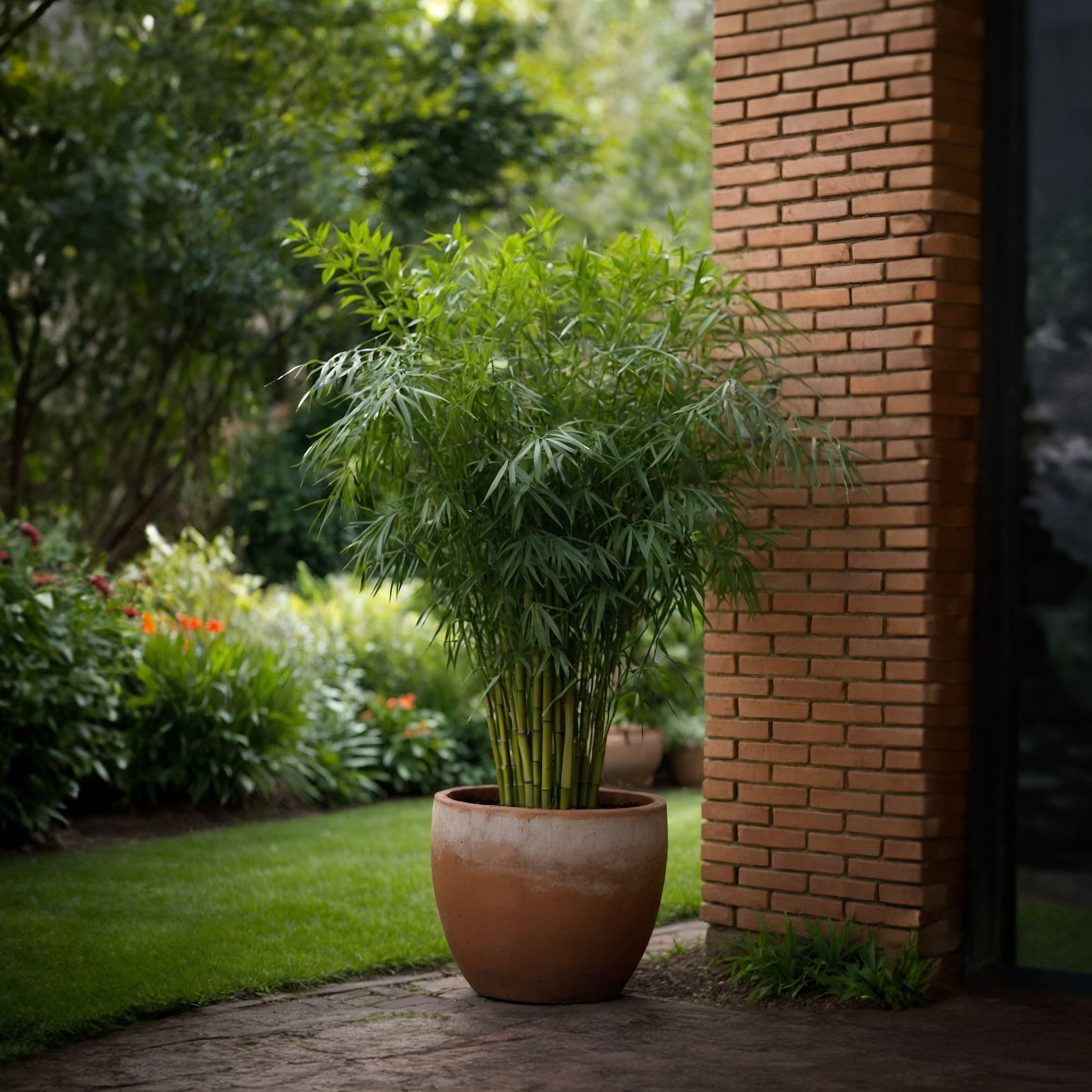 Plant in a Box - Fargesia Rufa Bamboo - Set di 6 - Non strisciante - Vaso 13cm - Altezza 25-40cm
