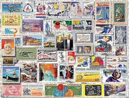 Miniatura 1 de White Mountain Puzzles Classic Stamps - Rompecabezas de 550 piezas