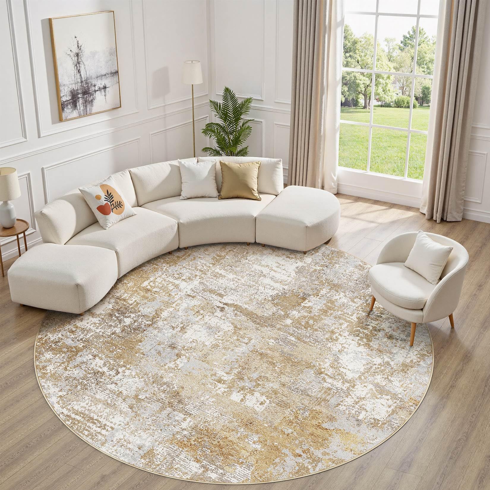 Tortania Washable Round Area Rug
