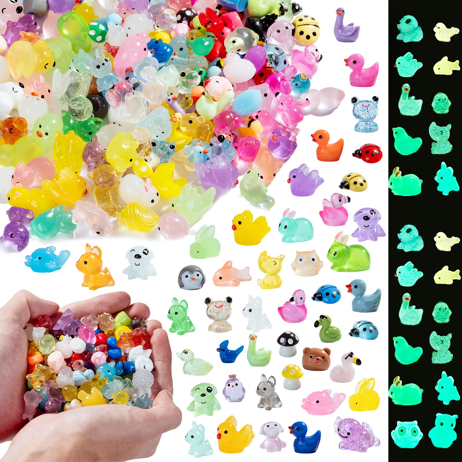 Teenzee 150 pcs Mini Resin Animals 150 Styles Variety Tiny Animals Figures Miniature Little Small Animal Figurines Bulk for Micro Fairy Garden Landscape Accessories Hide Crafts Decor Aquarium — image 1
