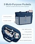 TOPDesign Puffy Tote Bag for Women with Cup Holder & Laptop Compartment & Cosmetic Bag & Trolley Sleeve for Work, Travel