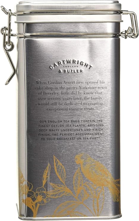 Cartwright & Butler Chocolate Chunk Biscuits, 200g & English Breakfast Tea Bags | Pack of 30 Tea Bags | Presented in a Signature Clip-Lid Tin | Robust, Rich Finish and Malty Undertones - 30 Tea Bags