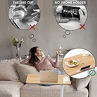 Vista 6 de ETHU Overbed Table with Wheels, Rolling Tray Table, Hospital Bed Table, Adjustable Overbed Bedside Rolling Laptop Table