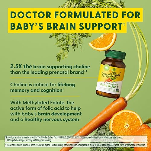 Miniatura 4 de Nutrientes clave vitales para apoyo prenatal tanto de la madre como el bebé Baby  Me 2 MegaFood 60 1 1