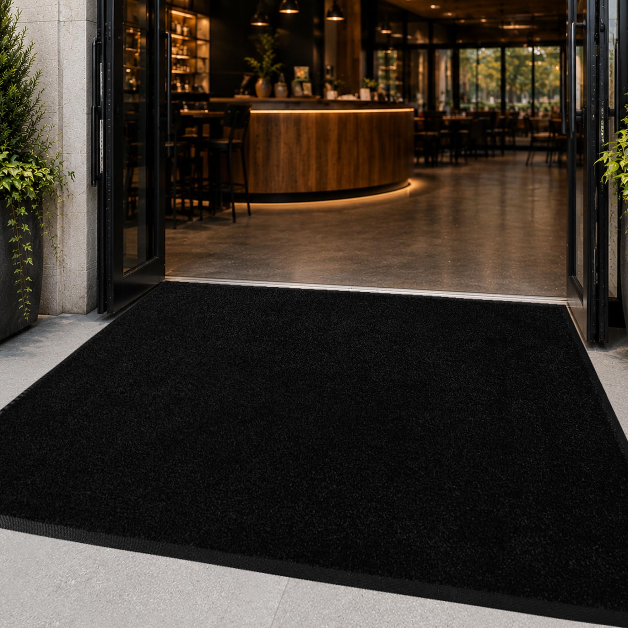 2'x3' Commercial Door Mat, Heavy Duty Non-Slip Entry Mat, Black