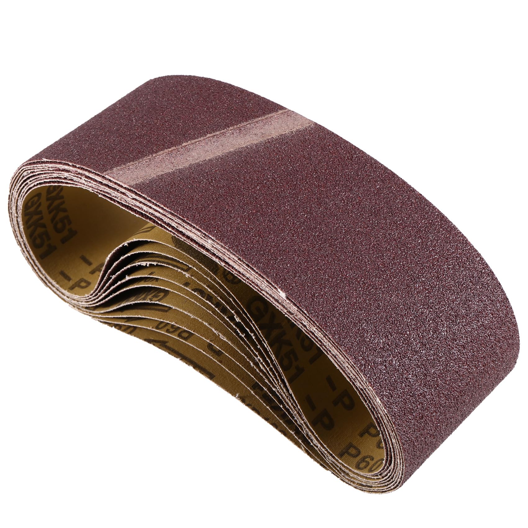 10PCS 75x533mm Bandes de Ponçage en Oxyde D'Aluminium 3"X21" Bandes Abrasives P60