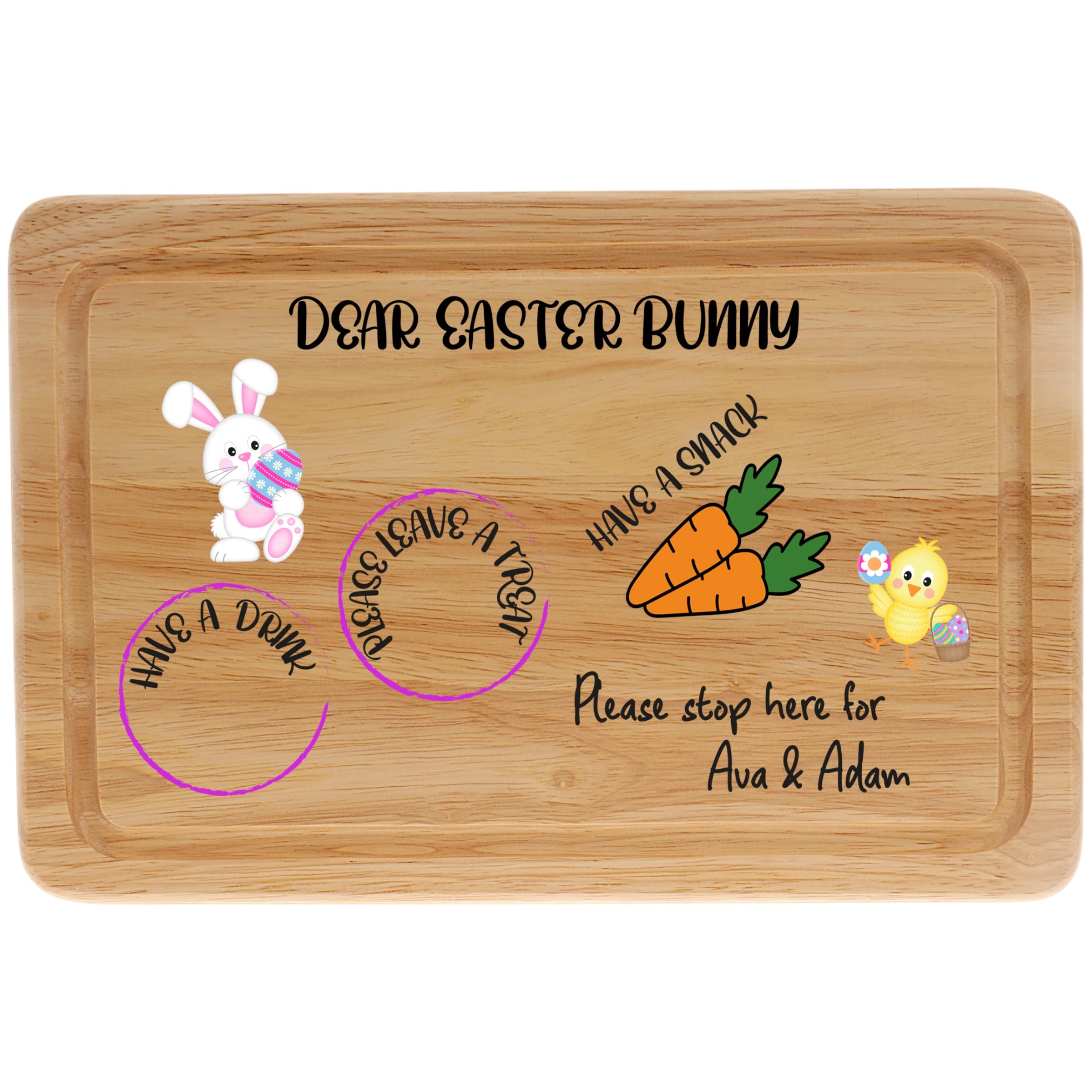 Ellie Charles Personalised Easter Bunny Stop Here Sign Treat Plate