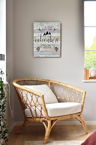 Miniatura 4 de Lienzo decorativo con texto en inglés Let The Adventure Begin, impresiones artísticas enmarcadas para decoración de cámper, sala de caravana, baño,