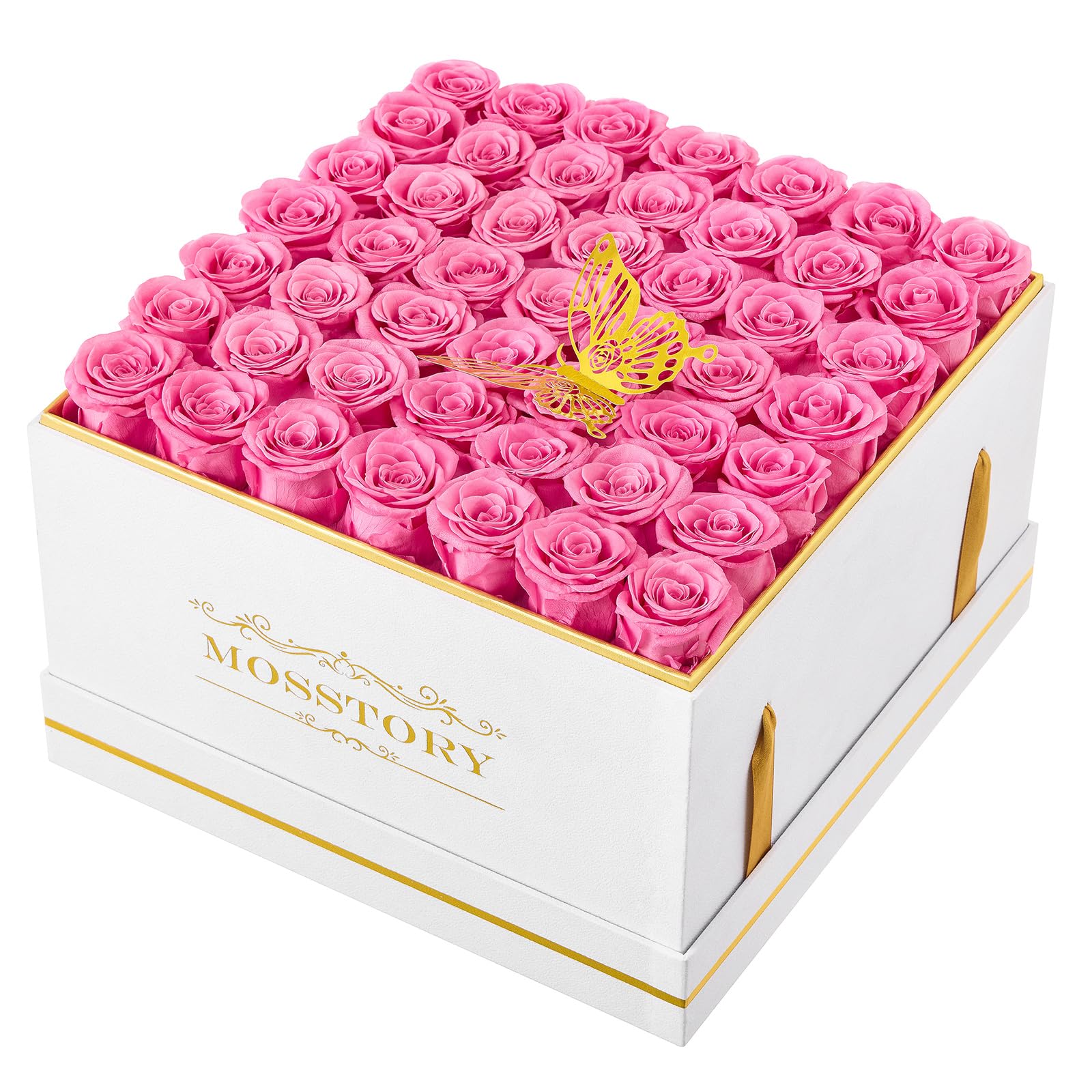 Rosas preservadas duraderas en caja elegante para regalar a una esposa