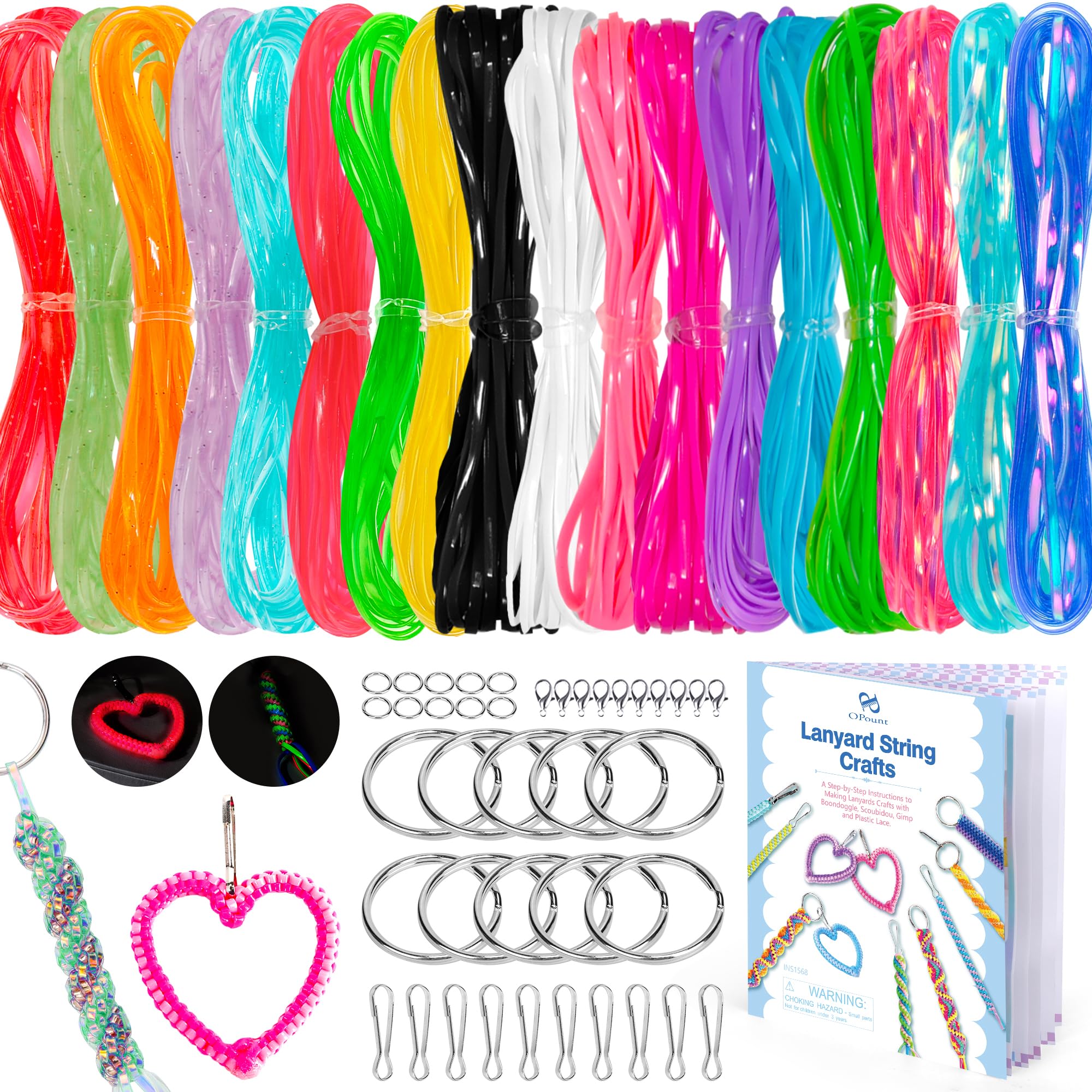 正規品　String ting バタフライストラップ Amazon.com: PP OPOUNT Plastic Lanyard String for Fall Crafts, Gimp