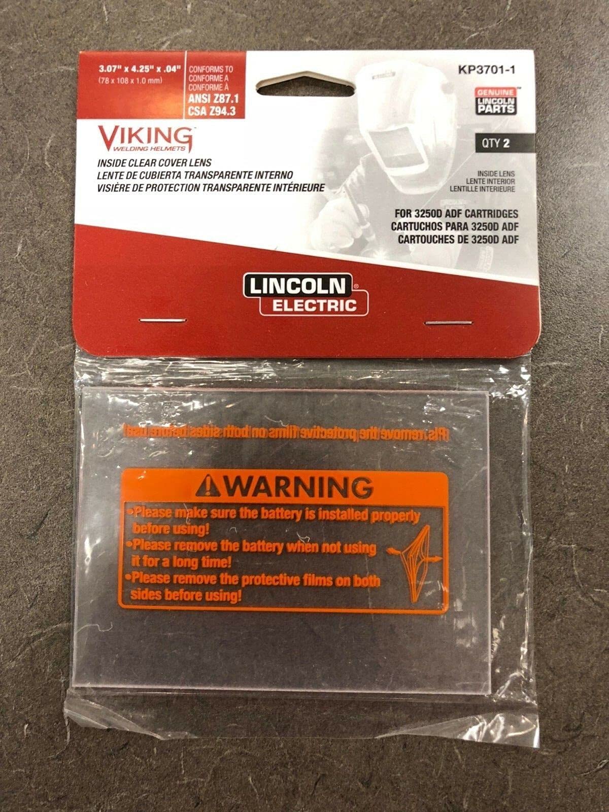 Lincoln KP3700-1 FGS 3250D Series Outside Cover Lens - 5 Pack