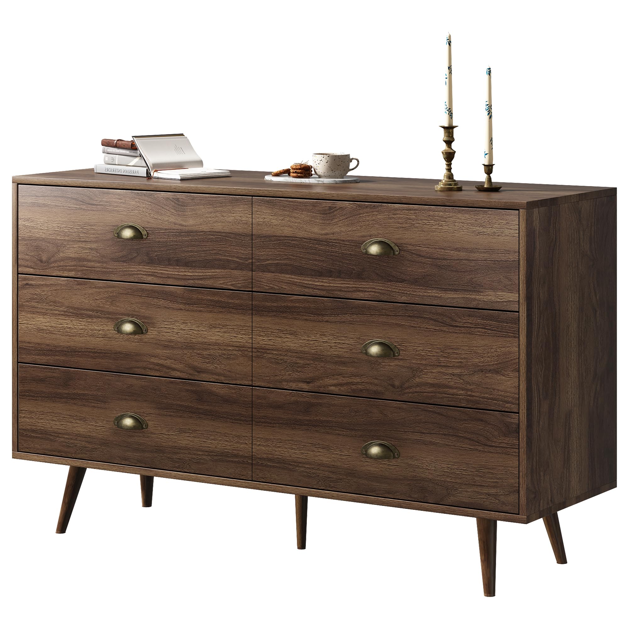 Amazon.com: LYNSOM Walnut Dresser for Bedroom, 6 Drawer Dresser with Half Moon Cup Metal Knob, Vintage Dressers & Chests of Drawers Living Room, Hallway, Entryway : Home & Kitchen Amazon.com: LYNSOM Walnut Dresser for Bedroom, 6 Drawer Dresser with Half Moon Cup Metal Knob, Vintage Dressers & Chests of Drawers Living Room, Hallway, Entryway : Home & Kitchen