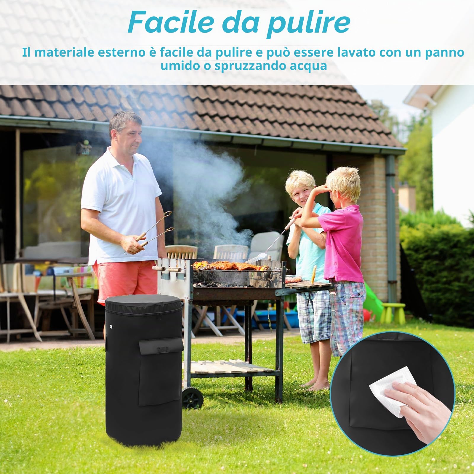 Copertura per Bombola del Gas da 11 kg, 33 x 66 cm, 600D, con Cordino, Impermeabile, Antivento, Anti UV, per Bombole di Gas Propano
