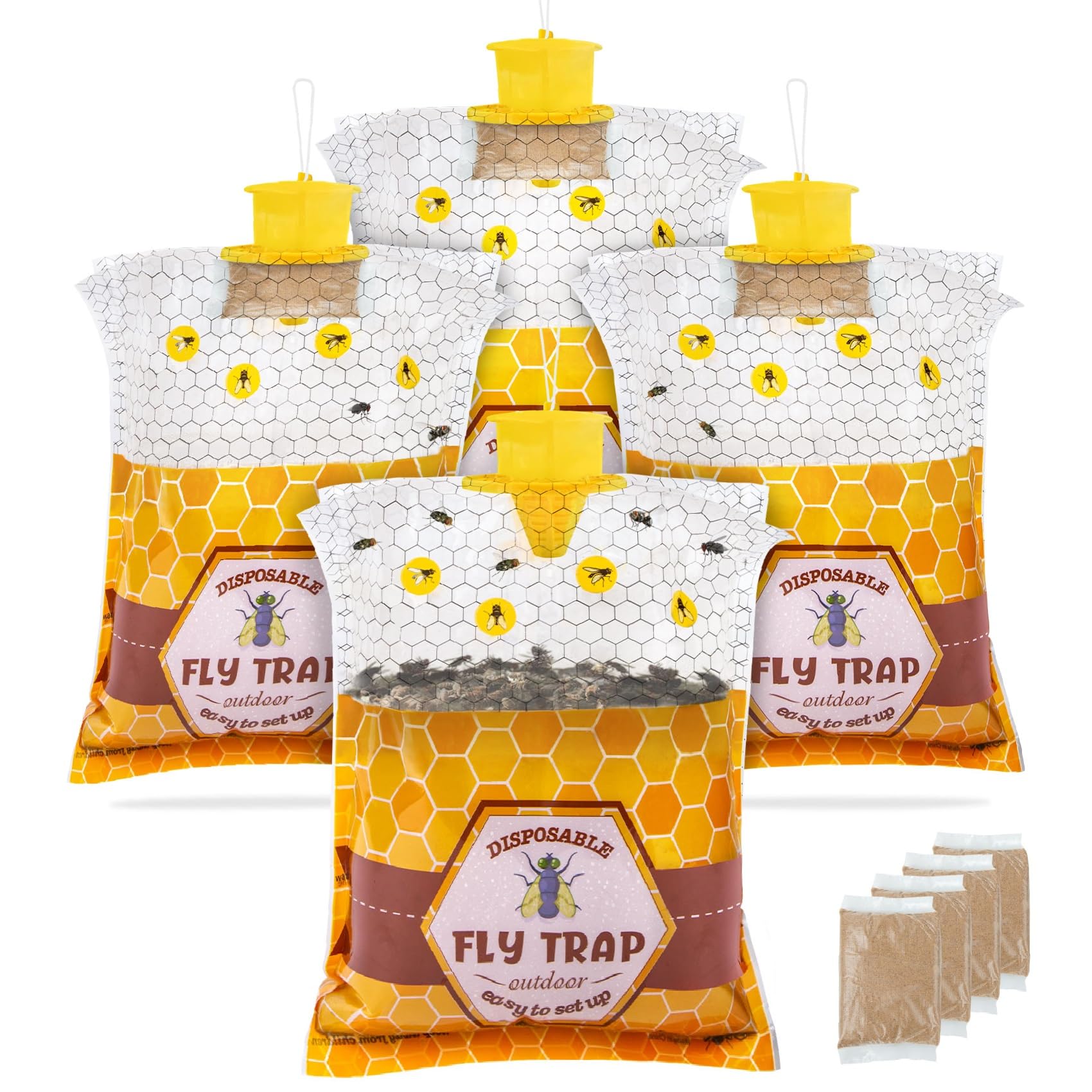 4 Pack Big Fly Traps Outdoor Hanging (Dwcom Trap)