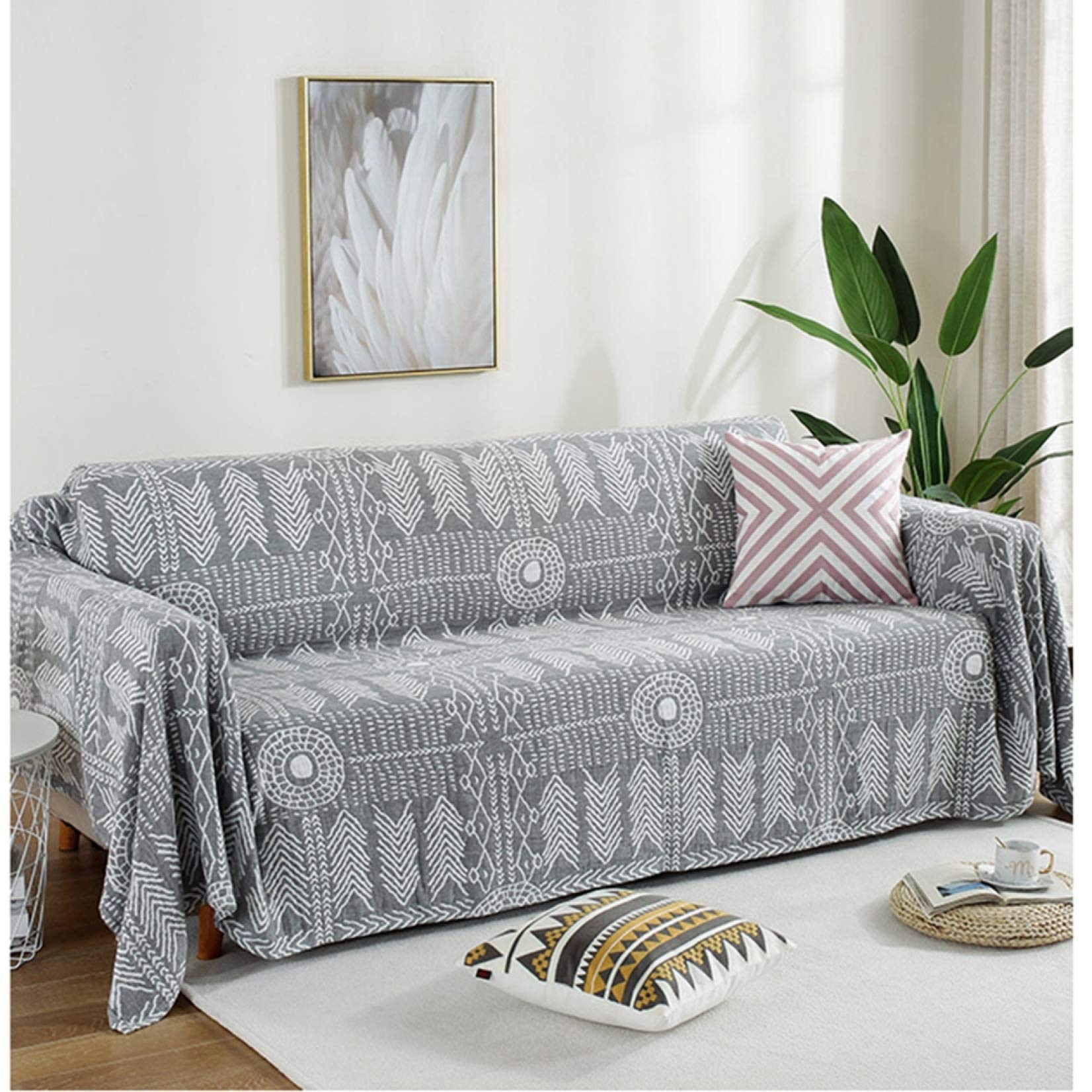 Amazon マルチカバー アジアン ソファーカバー 掛けるだけ 軽量 シングル 一枚布 カラー 掛け毛布 長方形 150 230cm 3人掛け ベッドカバー かわいい カフェ風 西海岸 おしゃれ 北欧 インテリア 雑貨 レトロ 生地 アジアン雑貨 ベージュ シンプル ソファカバー マルチ