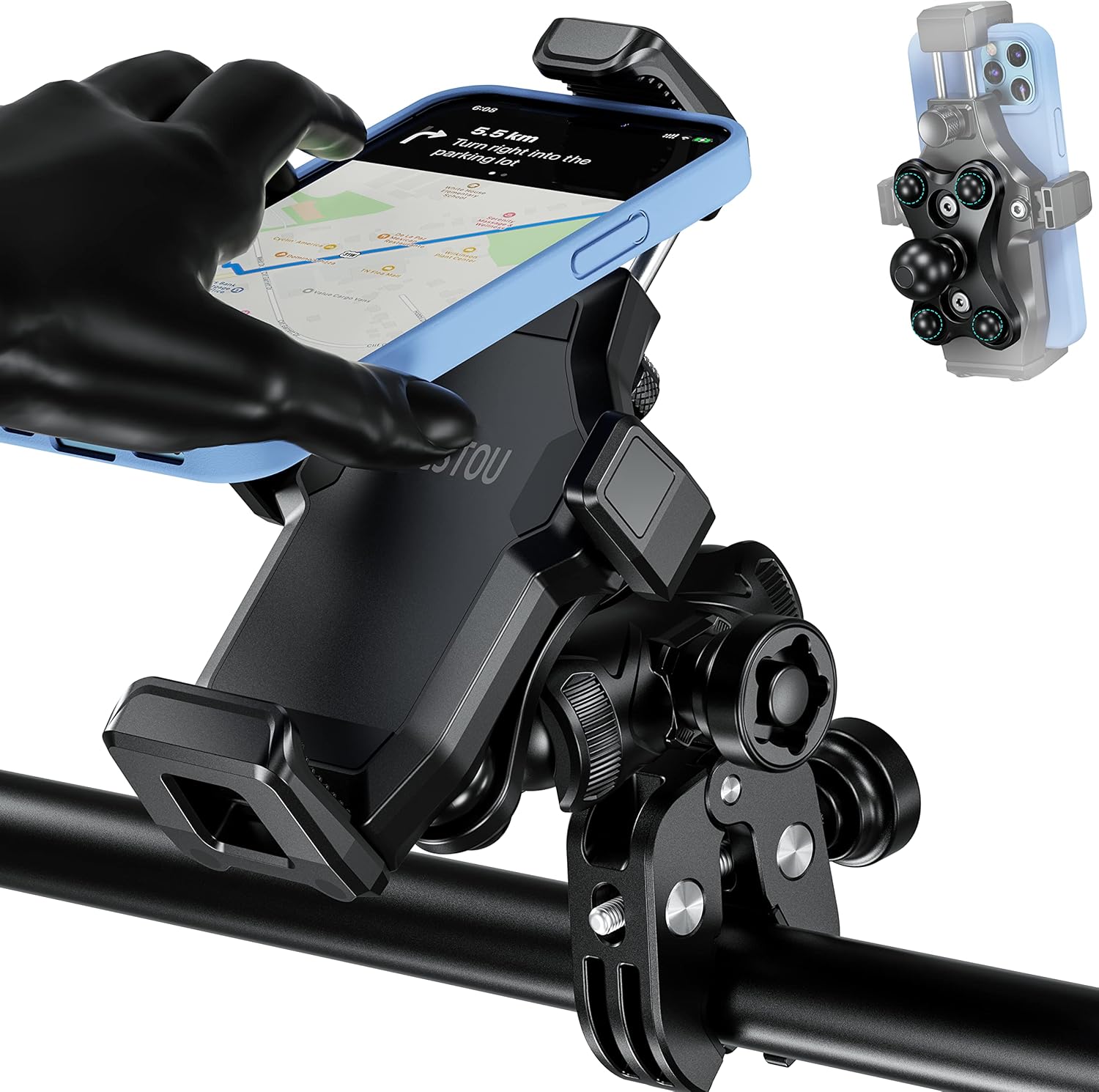iMESTOU AntiVibration Motorcycle Phone Mount, 1" Ball