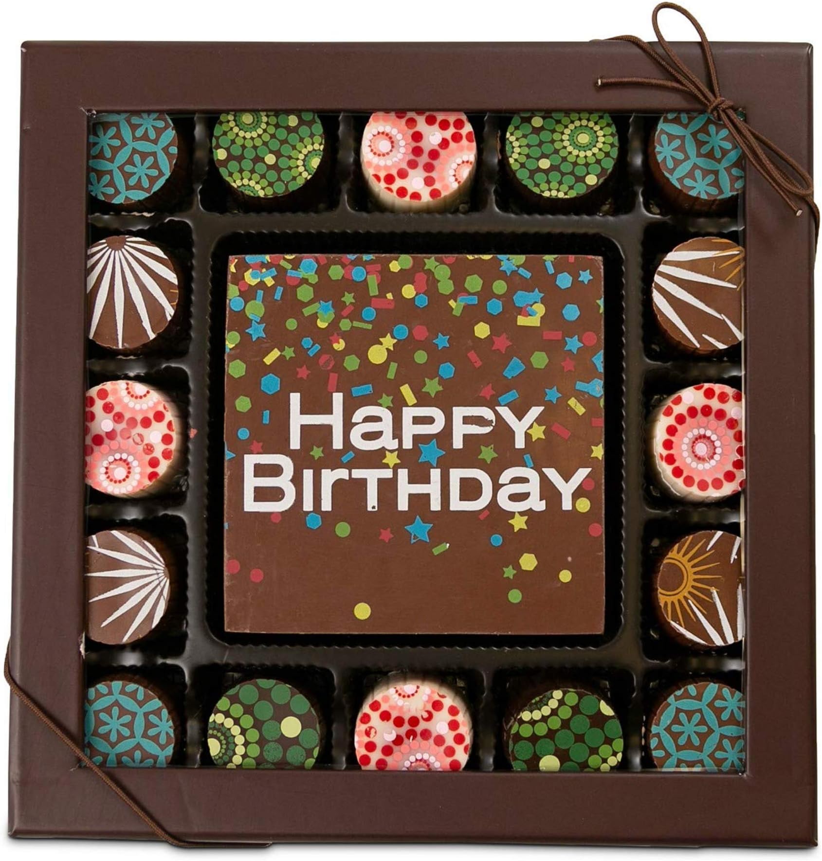 Chocolate Works Happy Birthday Chocolate Card & Truffles 17-Piece Gift Box,12 ounces