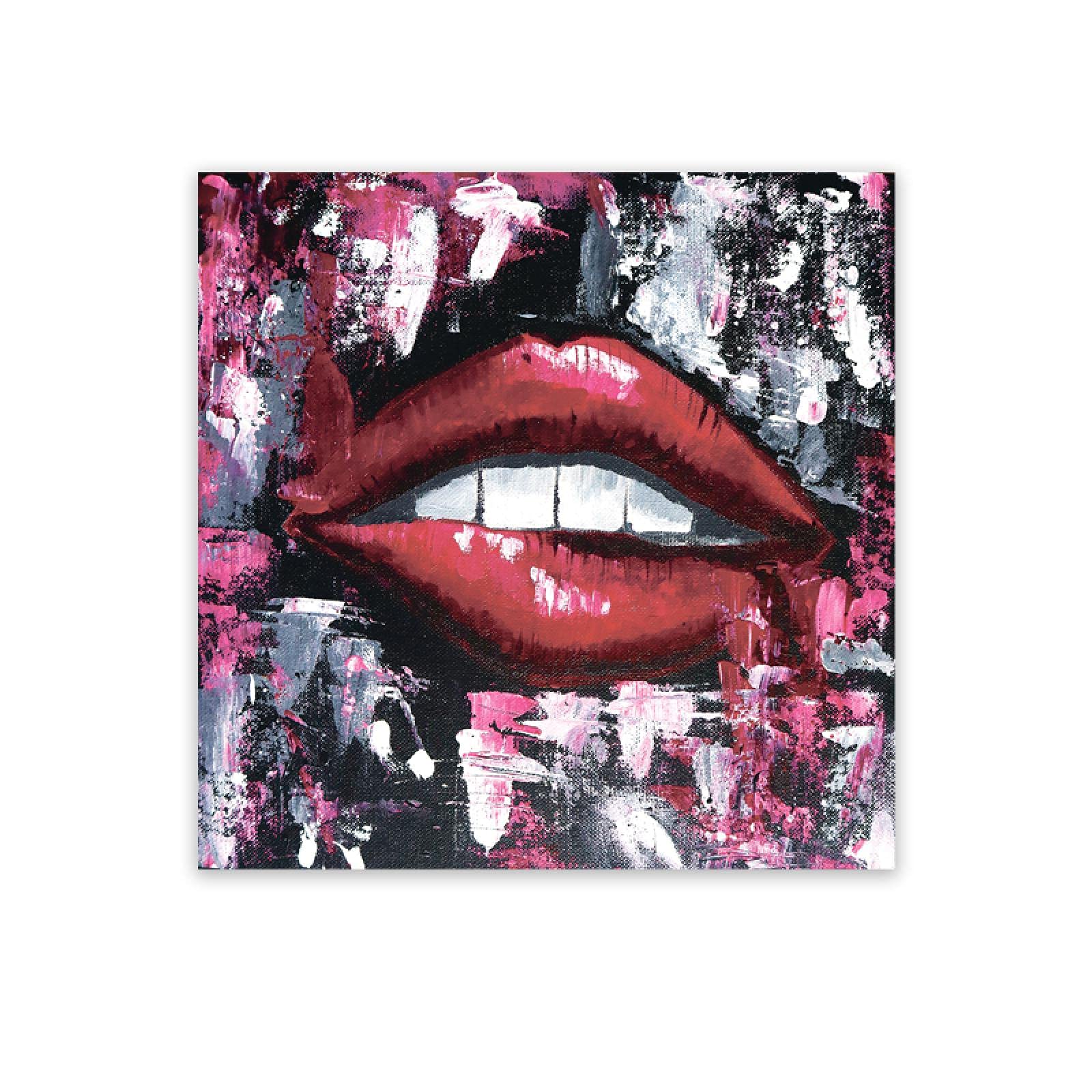 口紅を塗る瞬間　アクリル画　キャンバス 口紅を塗る瞬間 アクリル画 キャンバス 口紅を塗る瞬間 アクリル画