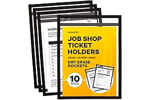 Job Ticket Holders - Plastic Ticket Holders 9x12 - (10 Pack, Letter Size)