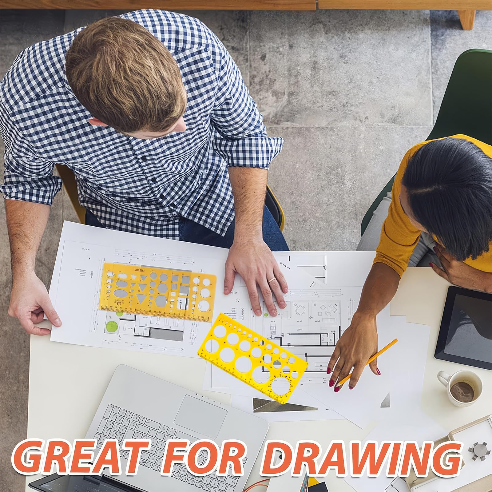 2 Pieza Plantillas Para Dibujar, Plantilla Circulos,Plantilla Elipses de círculo,Regla De Plantilla De Dibujo Geométrico para Ayudas de dibujo,Para Oficina Y Escuela Diseño De Dibujos