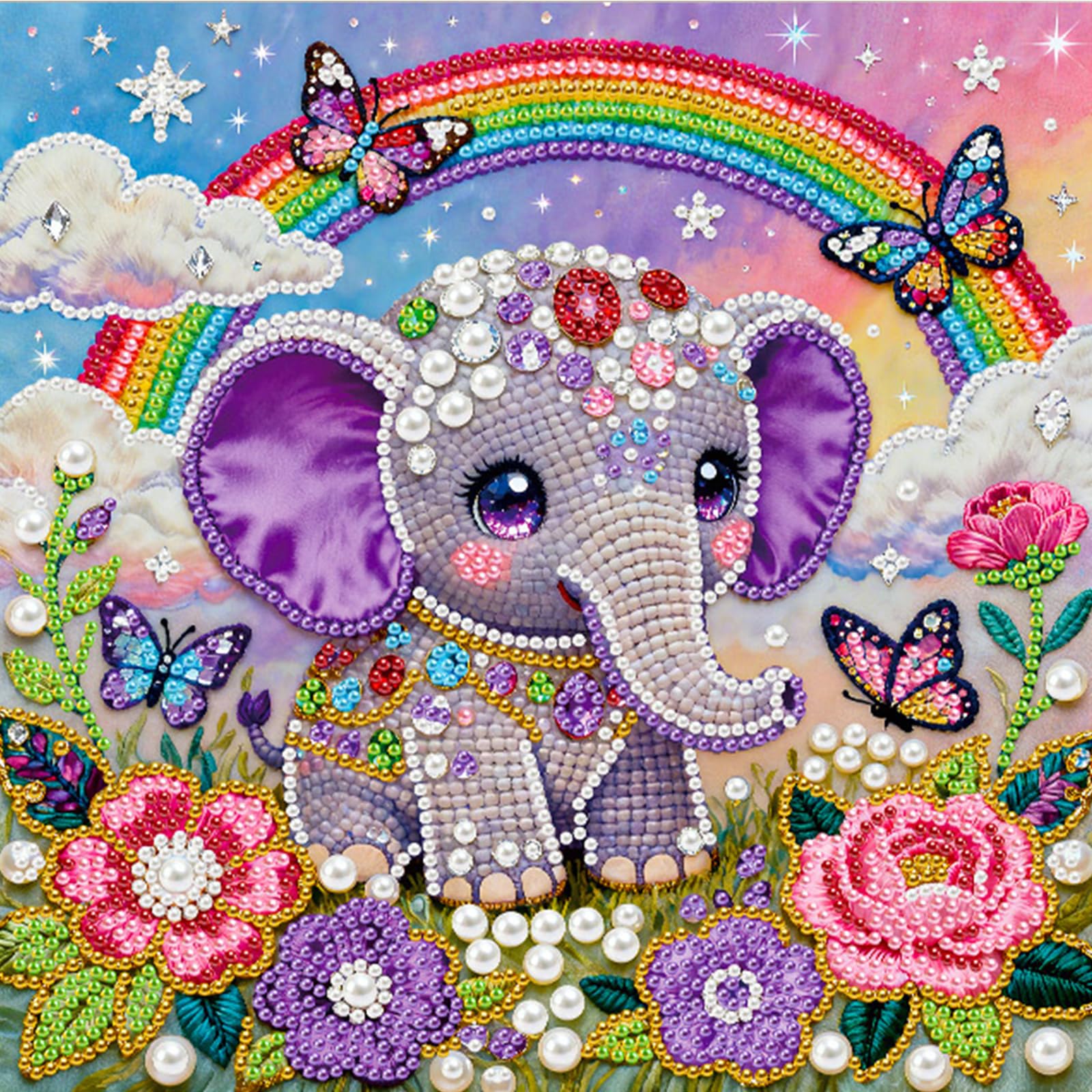 5D Pearl Painting Kits for Adults, DIY Pearl Gem Art Diamond Painting Kits for Beginners, Creativity DIY Pearls Dot Paintings, Home Decor Diamond Dots Paintings Picture Arts Craft 25x25cm-ZZH203