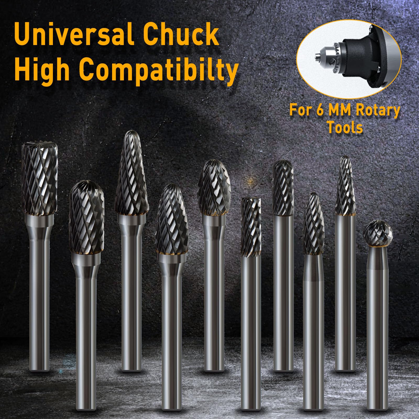 ブィブィアンカーデ Amazon.com: 10 Pcs 1/4 Carbide Burr Set 1/4 Shank w/Big