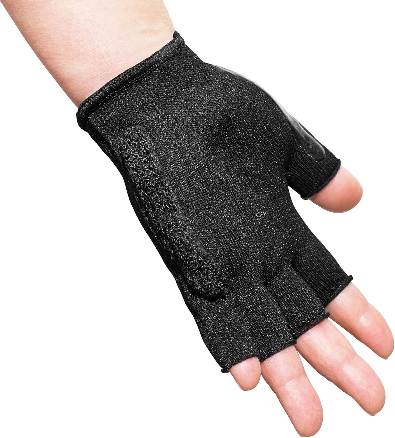 Mirror Running Glove with Squeegee – Fingerless Knit, 100% Nylon, Black, One Size – Easy Cleaning, Wider Field of View