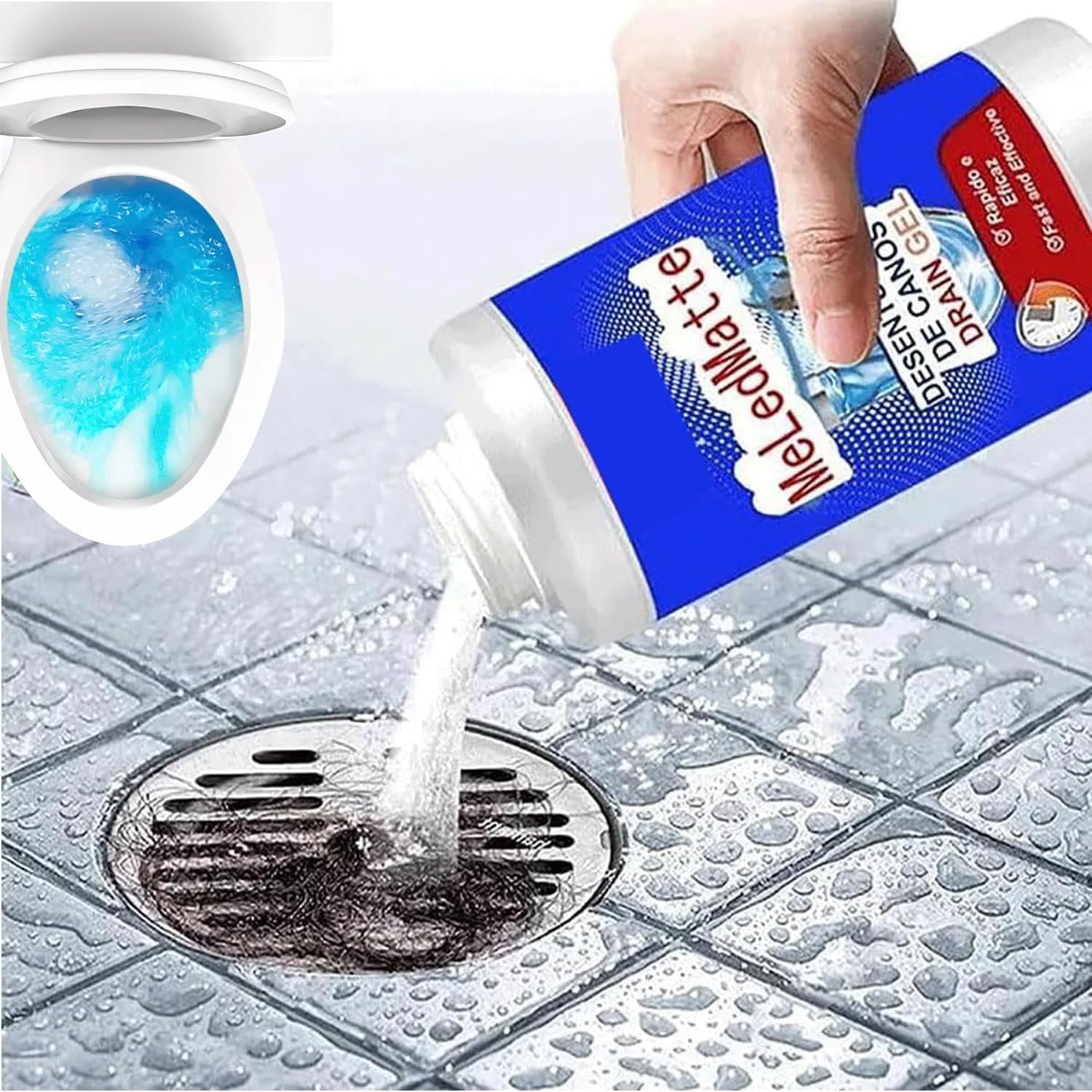 Meledmatte Powerful Pipe Dredging Agent, Meledmatte Toilet Drain Cleaner, Pipeline Pipe Dredging Agent Cleaning Tool for Kitchen Toilet Pipeline Quick Cleaning Tool