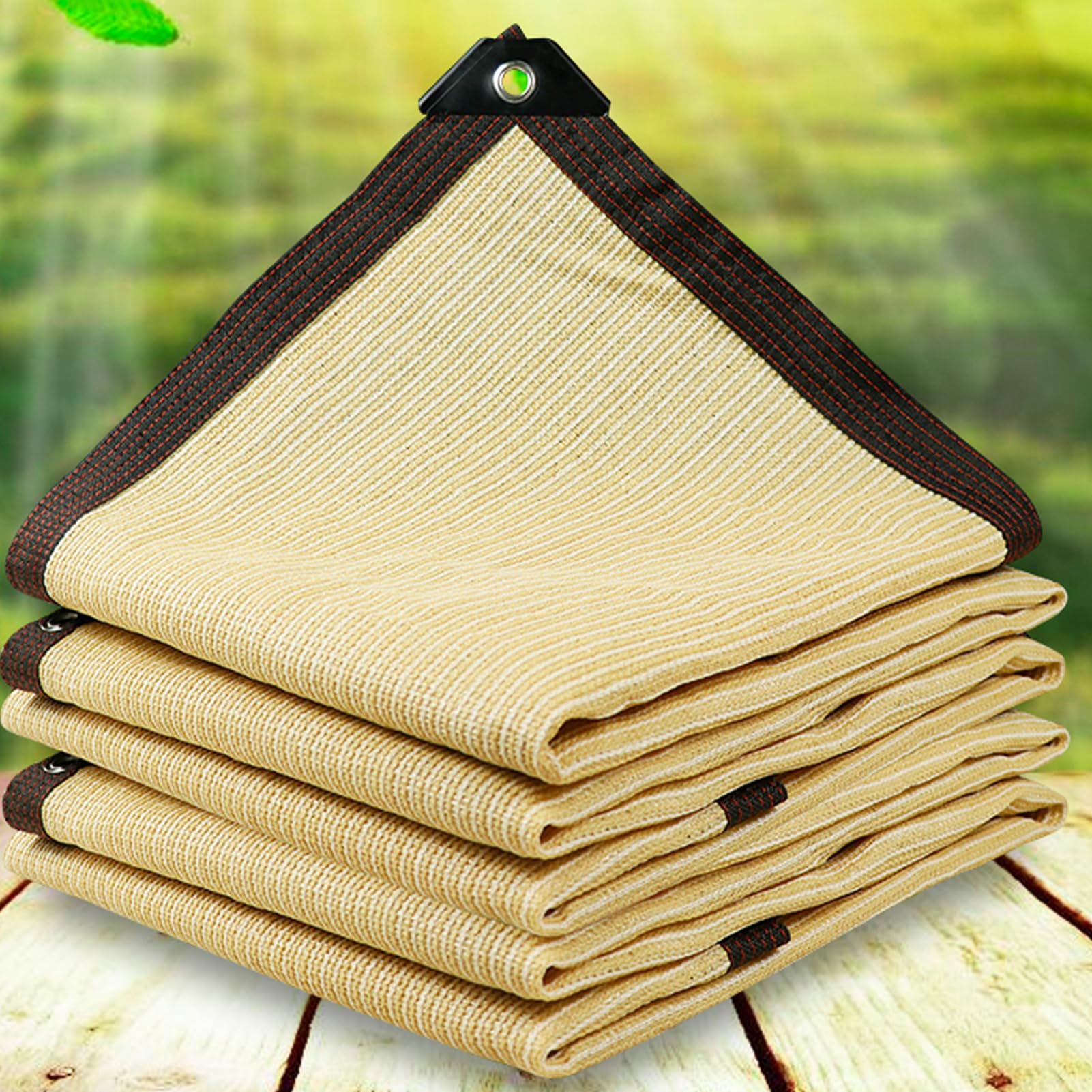 Malla de Sombra 2mx2m– Beige – 85% Protección UV–Red de Protección Solar con Ojales para Balcón, Jardín, Terraza e Invernadero – Toldo Vela de Sombra Exterior