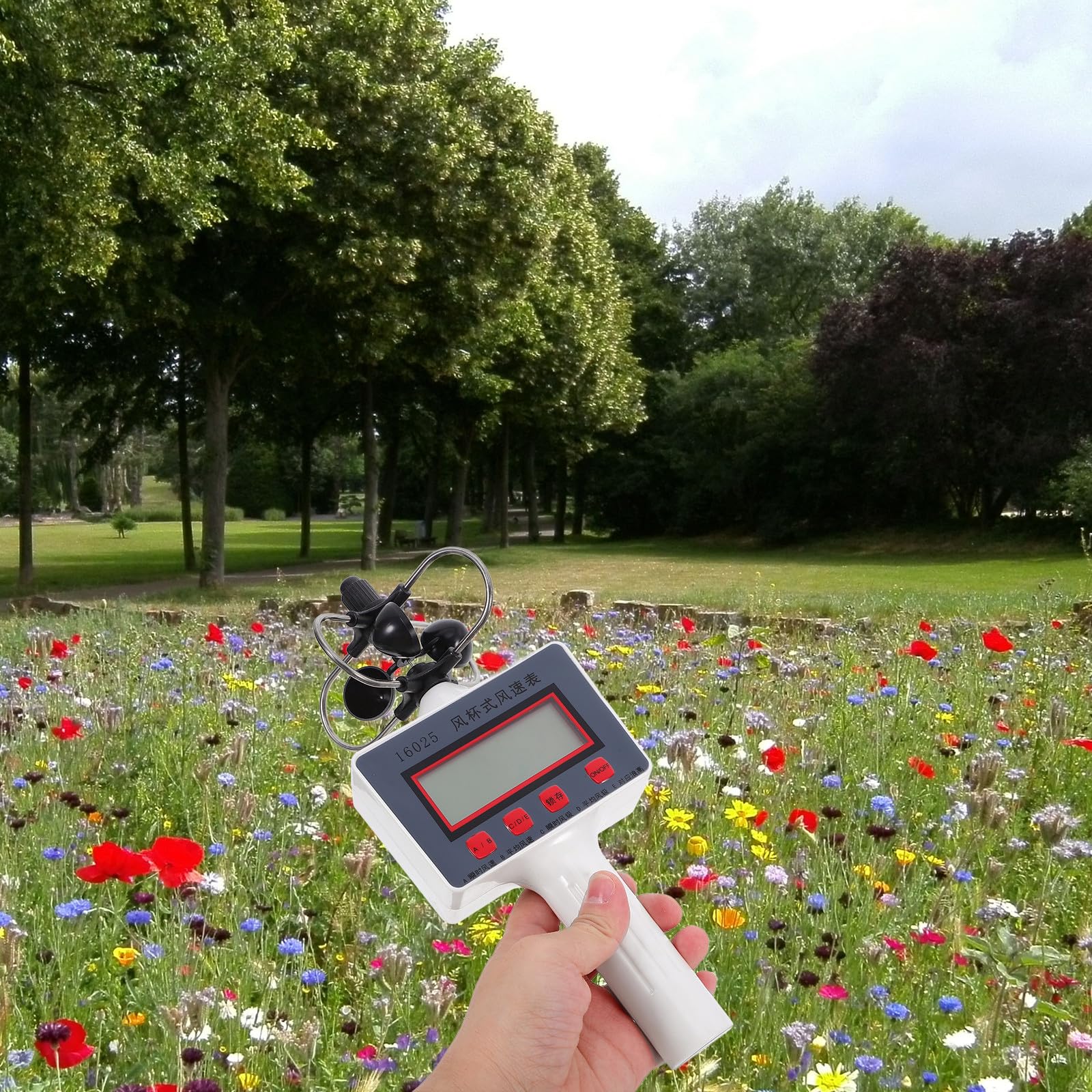 Sosoport Medidor de Viento Portátil de Mano con Pantalla Lcd, Ligero y Fiable para Medición de Velocidad del Viento en Aulas y Gestión Forestal