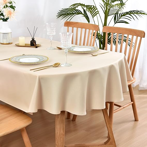 Wolkemer Oval Tablecloth 60 x 84 Inch Washable Fabric Table