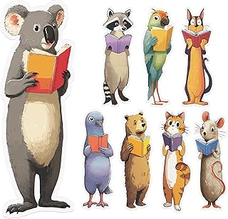 Cute Animals Bookmark Gifts - 8 Pcs Koalas Cats Dog Bookmarks | Funny Cartoon Page Markers for Women Students Book Lovers Home Reading Accessories Bookish Gift for Birthday Christmas