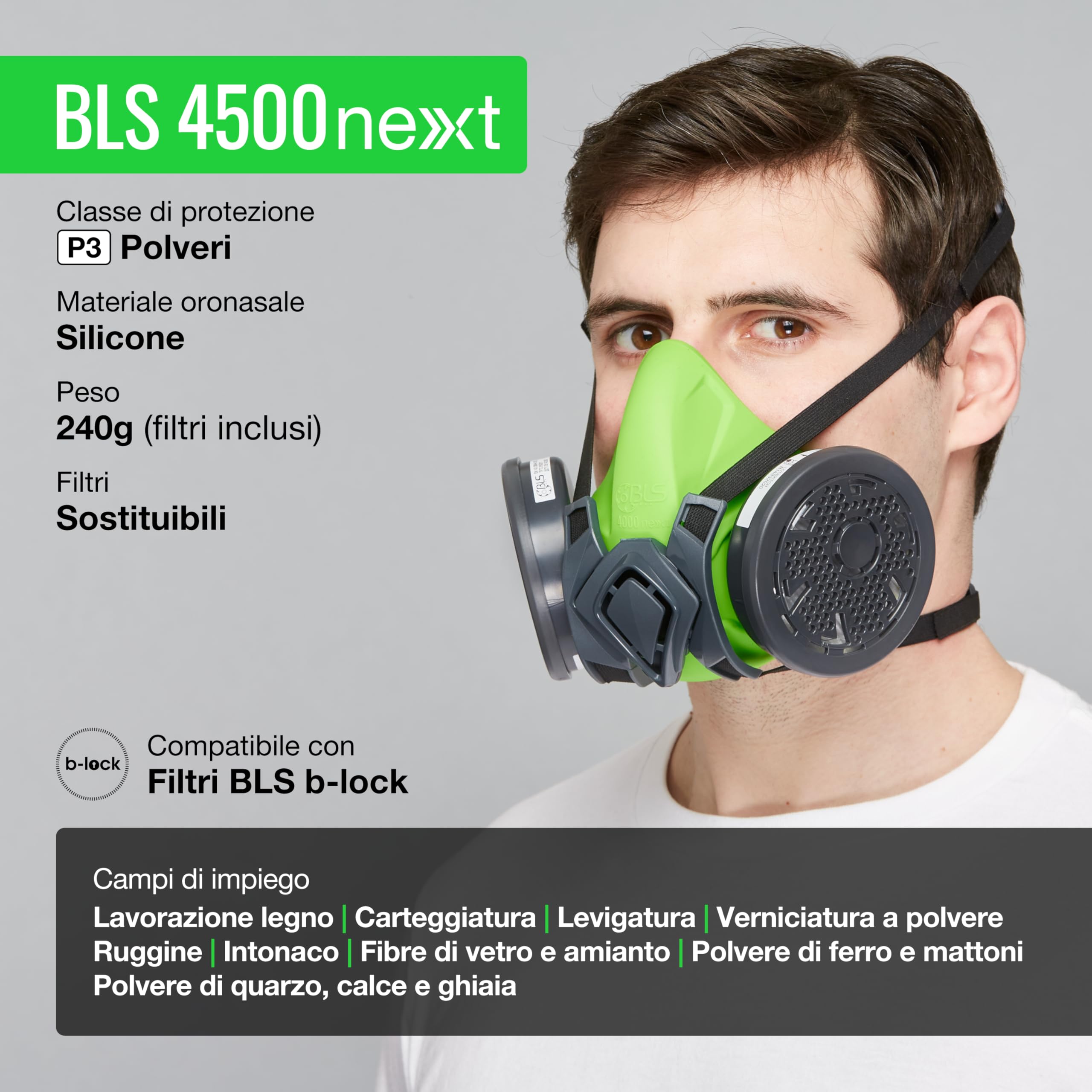 BLS Halfgelaatsmaskerset 4600 A2P3 R