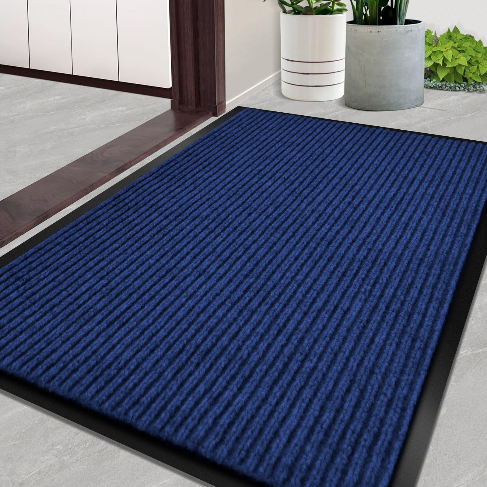 door mat heavy duty outdoor indoor doormat low profile front door mat large 48x72 inch blue entrance welcome mats easy clean patio entrance mat waterproof anti-skid rubber backing