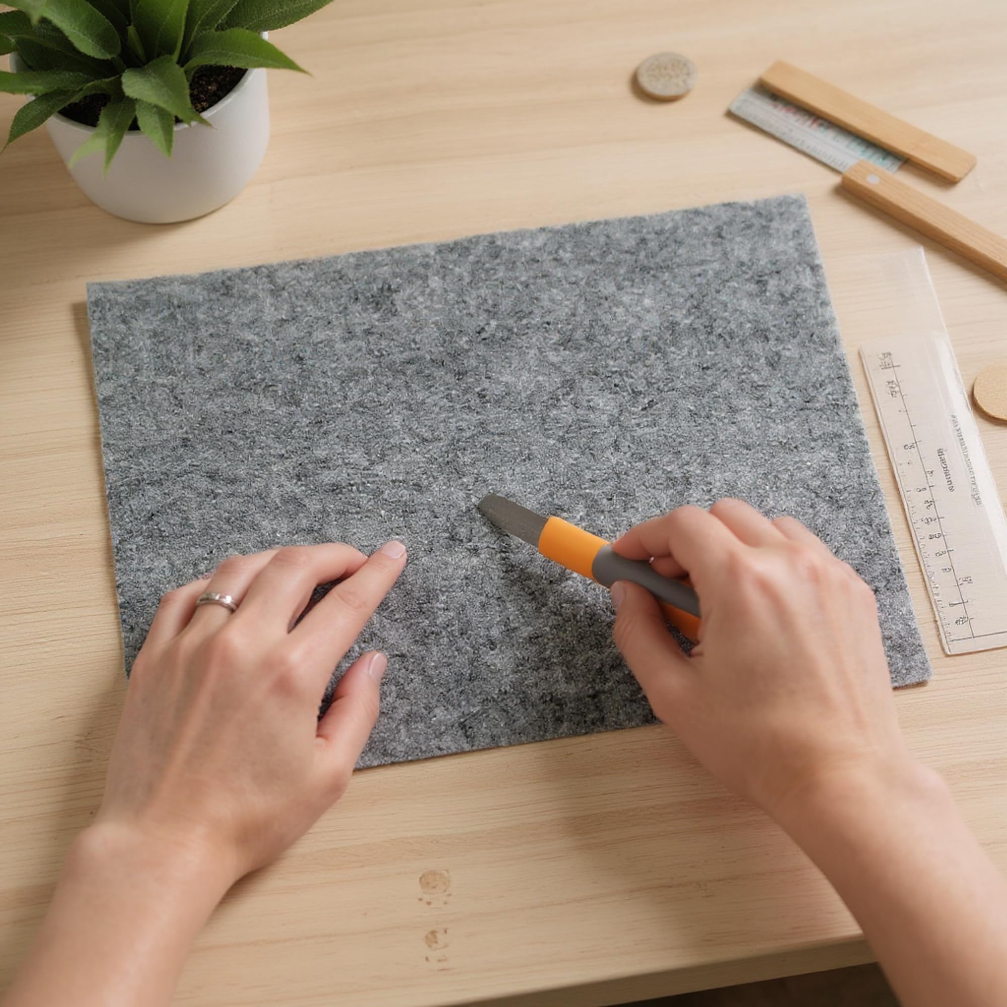Feltro artigianale senza colla 5,0 mm grigio DIN A4 210 x 297 mm haggiy