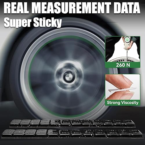 Miniatura 2 de EZISOE Contrapesos de 14 onzas negros con respaldo adhesivo, contrapesos de rueda adhesivos para autos, camiones, SUV, motocicletas, de bajo perfil