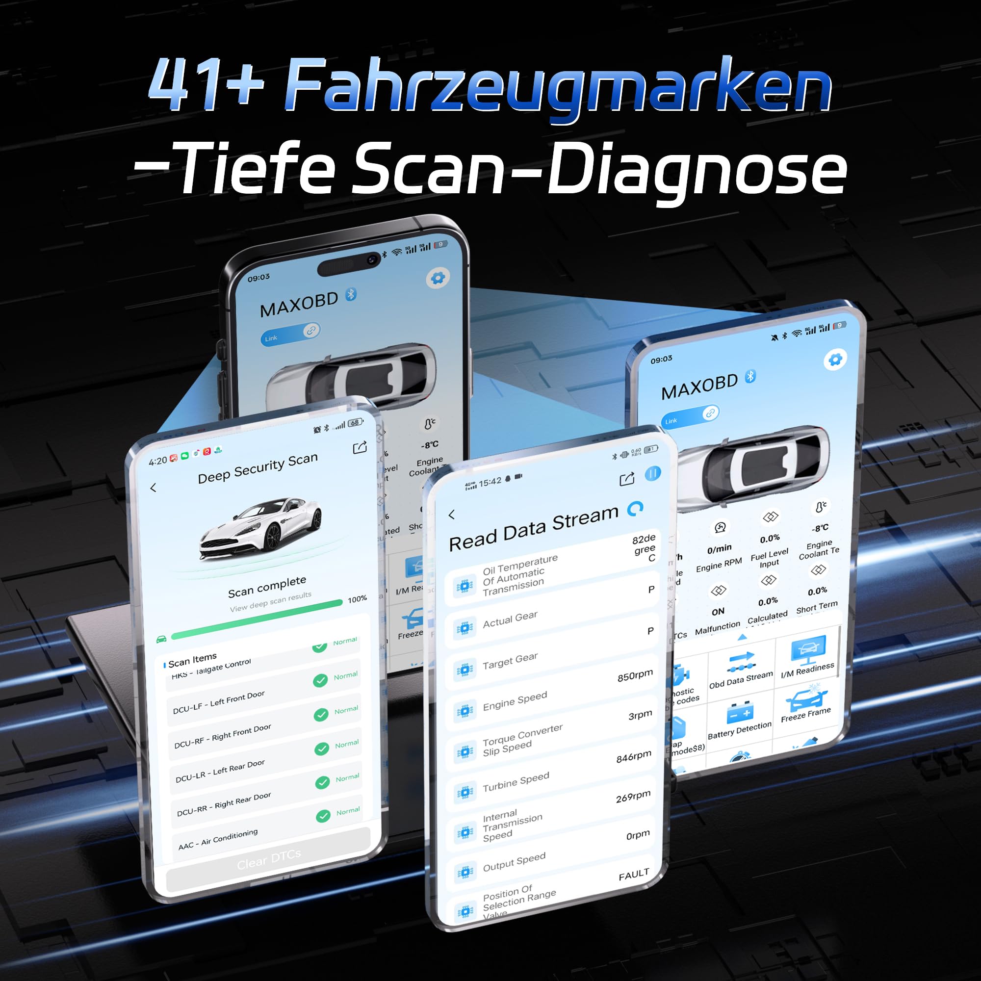 KONNWEI OBD2 Diagnosegerät Auto Scanner Alle System Scan, Obd2 Auslesegerät mit DTC-Definition, 8 Sprachen, Spannungserkennung, Lebenslange Kostenlose Updates, für iOS und Android