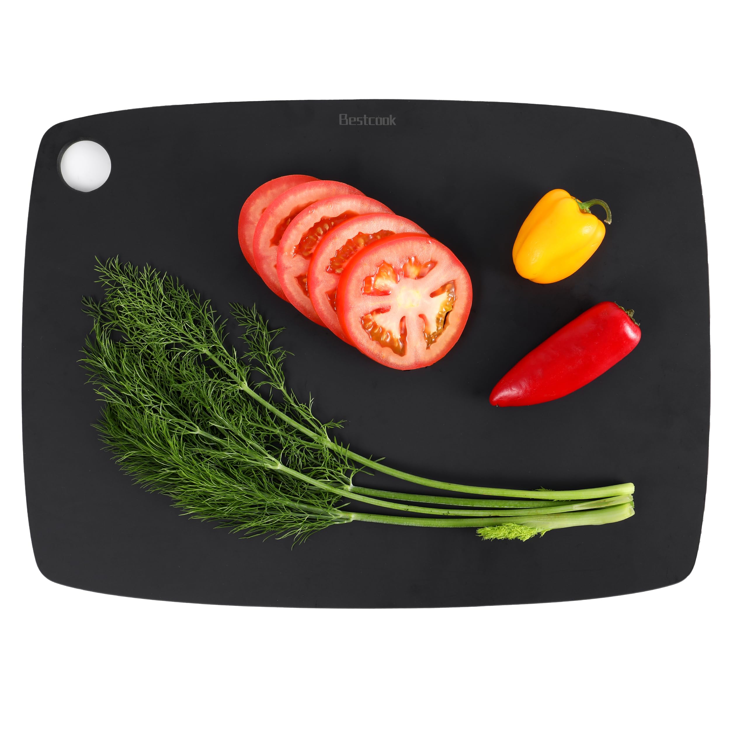 BESTCOOK Planche à Découper en Fibre de Bois, Lot de 3, Compatible Lave-Vaisselle, Haute Densité, Anti-poreuse, sans BPA, Idéale pour Couper la Viande, Les Légumes, le Fromage et le Pain