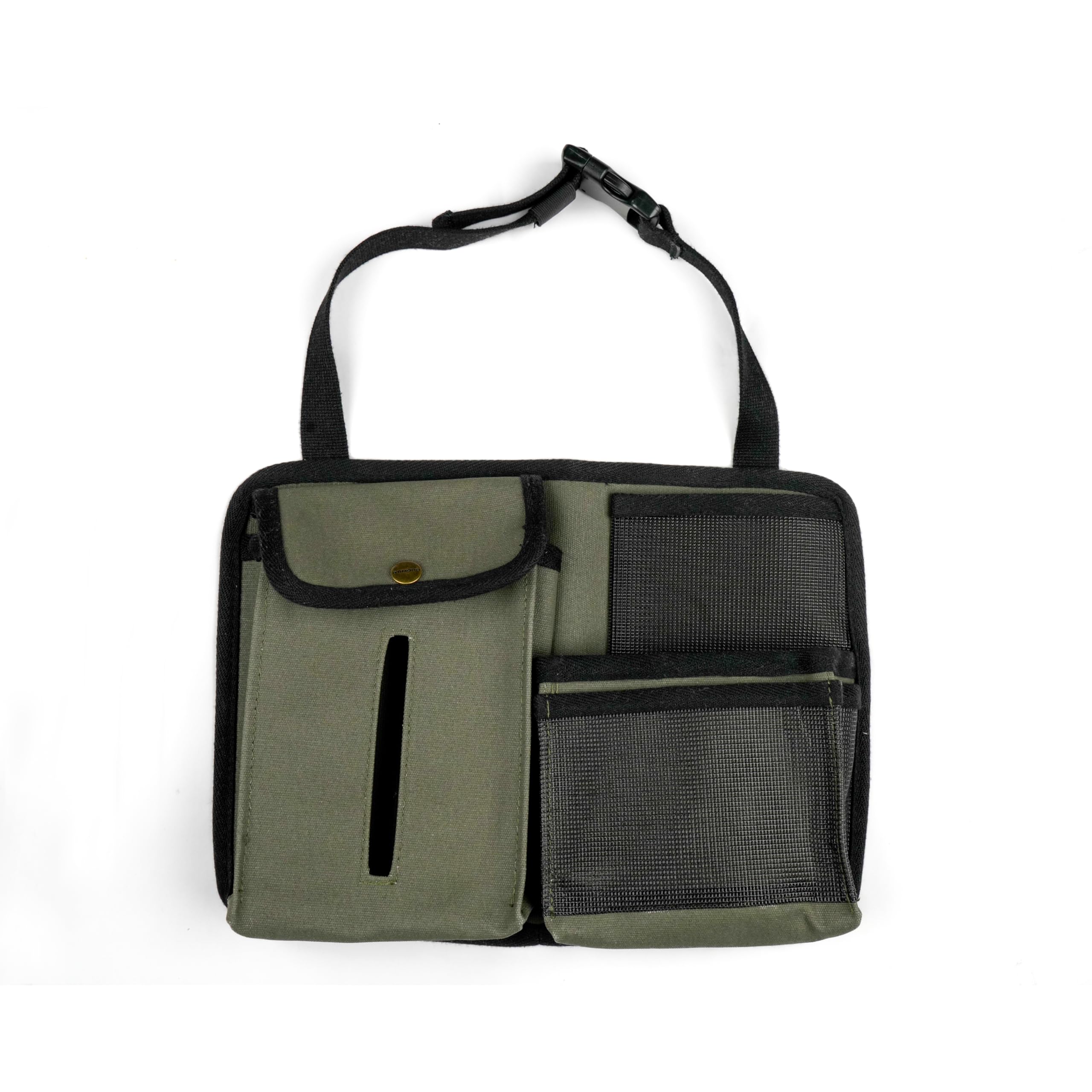 Universal Car Seat Organizer with 4 Compartments & Tissue Holder | Backseat Storage Organizer for Car | Multi-Pocket Auto Organizer for Essentials, Travel & Daily Use (Olive)-image-17