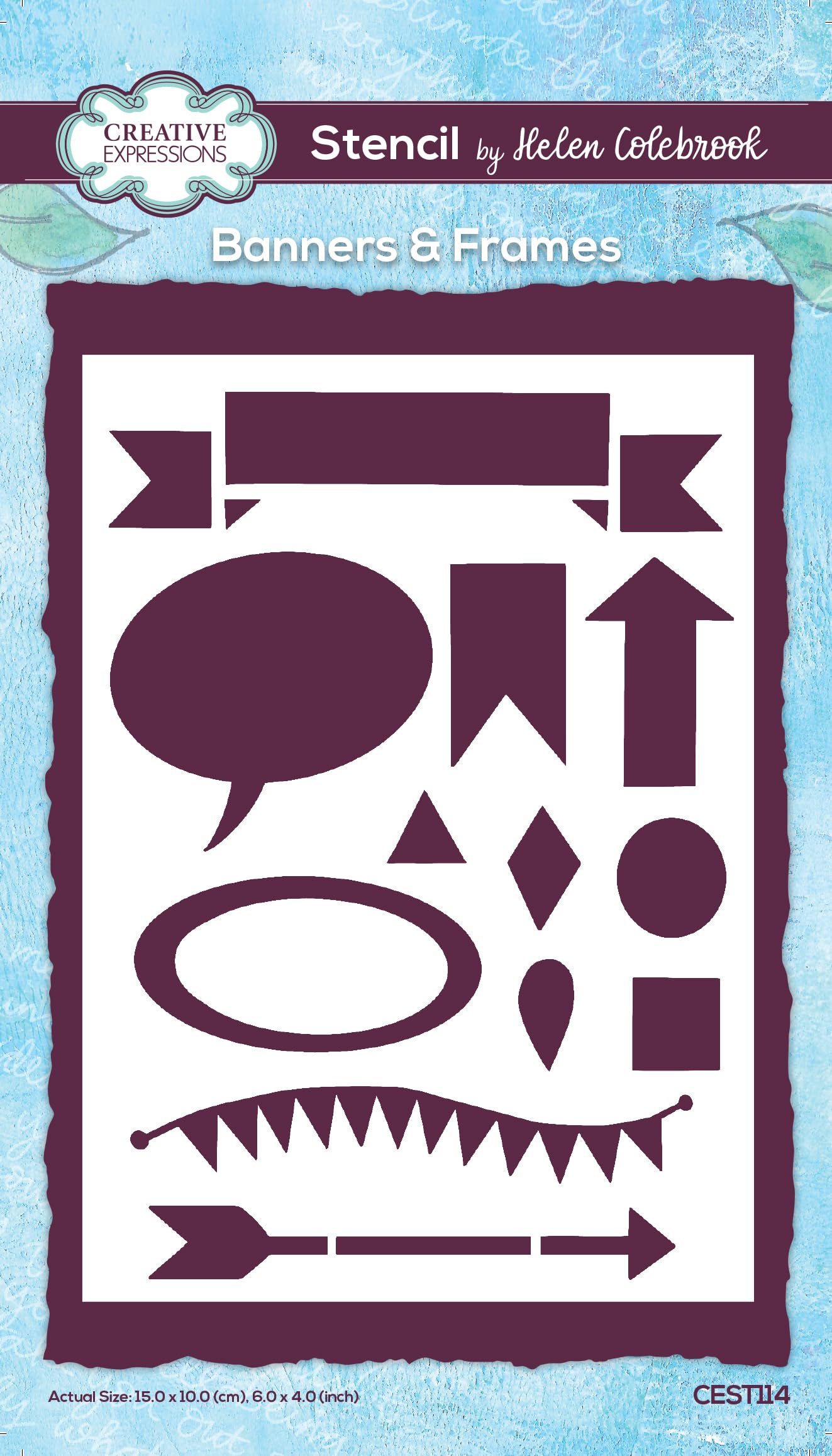 Creative Expressions Cream Stencil-Helen Colebrook-Banners & Frames, 6 X 4 In
